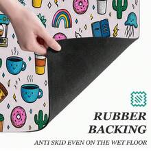 Colorful Toy Print Pattern Drainage Mat/Absorbent Mat/Drying Mat Coffee Machine Dish Drying Mat - Absorbent Polyester Tabletop Protector Mat With Rubber Non-Slip Backing, For Kitchen Countertop Decoration - Home Bar And Dining Table Placemat - Multicolor - View 8