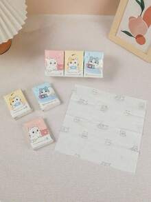 144pcs/72pcs/24pcs/8pcs Colorful Cat Print Natural Woodpulp Handkerchief Tissues, Suitable For Daily Life Cleaning,Kitchen,Bathroom,Home,Household Supplies - Tissue - View 1