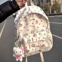 asmodee 日系 Ins 風可愛 Hello Kitty 女生後背包，適合國中生與大學生，大容量雙肩包 - 多色 - 查看 1