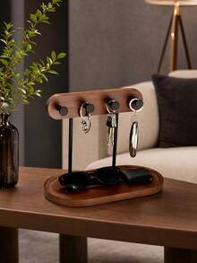 1pc Desktop Organizer Rack Key Holder With Tray Storage Space, Suitable For Storing Keys, Car Keys, Cosmetics, Jewelry, Living Room Bedroom Hallway Gift, Used For Organizing Desktop Clutter And Home Decor - View 5
