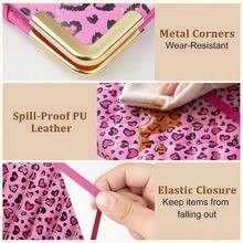 Server Books Waitress, Cute Server Book With Zipper Pocket - Rose-leopard - View 4