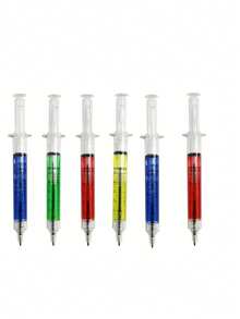 2/4/6pcs Creative Personalized Office Stationery, Syringe-Shaped Ballpoint Pens, Double-Sided Use Syringe-Shaped Ballpoint Pens - Novelty Fun Multicolor Syringe-Shaped Ballpoint Pens, Creative Gift Suitable For Nurses And Doctors, Perfect Choice For Birthdays, Parties And Nurses Day - Various - View 12