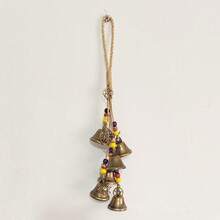 1pc Bohemian Vintage Metal Bell Wind Chimes With Colorful Wooden Beads, Retro Jute Rope Door Hanging Bell Ornaments For Home, Front Door, Wall, Window, Porch, Patio, Garden, Bedroom, Living Room, Entryway & Farmhouse Decor - Multiple Styles - View 12