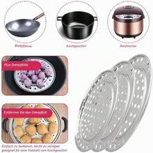 Stainless Steel Steamer Basket 3-Piece Set, Stackable With Removable Feet, Sizes 18/20/22 Cm, Versatile Accessory For Household Pots And Pressure Cookers - Silver - View 5