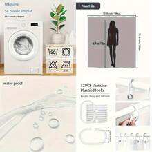 4PCS Hello Kitty Shower Curtain, Beautiful Housewarming Gift, Modern Home Window Curtain Decor, Waterproof Shower Curtain And Toilet Mat 3 Pieces Set With 12 Shower Curtain Hooks - C - View 4