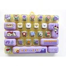 1pc Mechanical Keyboard Keycap Stress Relief Toy, 26 Keys, Finger Fidget Keychain Pendant For Kids And Adults, Random Rope Color - Multicolor - View 8