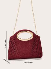 AIBBYDAR Women's Evening Bag Red Shiny Glitter Pleated Handbag Evening Dress Matching Handbag Holiday Business Commute Versatile Women's Crossbody Bag Portable Makeup Bag Wallet Casual Minimalist Ball Party Holiday Gathering - Red - View 9