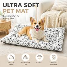 Pet Plush Mat, Suitable For Large, Medium And Small Dogs And Cats, Ultra Soft Fluffy Supportive Padded Dog Bed Mat, Machine Washable Durable Non-Slip Warm Sleeping Pad, Suitable For Indoor Home Sofa And Floor - Black and White - View 4
