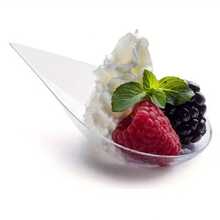 4 Inch Teardrop Shaped Mini Appetizer Plates, Dessert Spoons, Dessert Cups, Reusable Mini Dessert And Appetizer Plates, Small Plates, Suitable For Desserts, Cakes, Sundaes, Puddings, Cold Drinks, Snacks, Fruits, Ice Cream, Catering, Yogurt, Storage, Salad Dressing Cups, Condiment Containers, Wedding Parties - Transparent - View 5