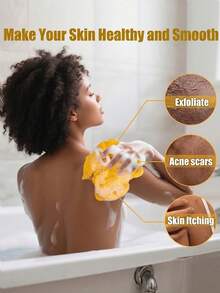 Authentic African Exfoliating Net Sponge, Suitable For Body And Back Scrubbing, Light Beige Nylon Fiber Bathing System, Stretchable Shower Sponge, Suitable For All Skin Types, Ideal For Daily Use - Multiple Styles - View 6