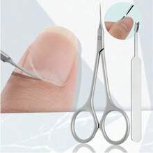 1pc/2pcs Portable Multi-Function Stainless Steel Cuticle Scissors, Trimming Pliers, Affordable Exfoliating Scissors With Sharp Elbow, Suitable For Trimming Eyebrows, Nose Hair And Eyelashes, Hand And Foot Care Beauty Tool, Student Back To School Dorm Essential, Travel Essential, Summer Special Nail Care Product, Cuticle Pusher. (One Size Fits All As A Regular Nail File) - Multiple Styles - View 3