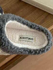 XIXITIAO Polka Dot Closed‑Toe Warm Slippers, Cute Soft‑Sole Home Slippers - White - View 2