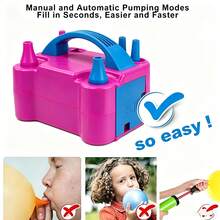 AOYI Electric Balloon Inflator Pump, Portable Balloon Inflator Pump, Balloon Party Birthday Decoration Inflator Pump (110-127V) - US A Type Plug(110-127V) - View 2