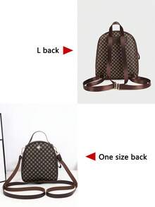 1pc Women's Vintage Floral Print Mini Backpack, Lightweight Multi-Pocket Small Bag, Convertible One Shoulder Crossbody Multi-Use Bag - M1550 - View 6