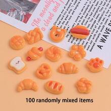 20/50/100pcs Mixed Random Resin Cartoon Cookie Dessert Donut Ice Cream Afternoon Tea Series Shaped Art Jewelry - Food and Play Cookies - View 9