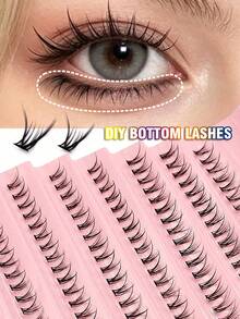 Asiteo 200Pcs C Curl Bottom Lashes DIY Individual Clusters False Eyelash Extensions, Beginner Friendly Reusable Natural Lashes, Soft Segmented Easy Application Lower Lasheslash Clusters,Eyelash Clusters,Individual Eyelashes,Lashes,Fake Lashes - C - View 8