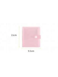 1pc/2pcs 1-Pocket Ins Style Minimalist Matte Macaron Color Snap Button Card Album, 3-Inch Idol Photo Card Portable Storage Album, Multi-Functional Storage Album, Jewelry Storage, Sticker Storage - 3-inch - View 5