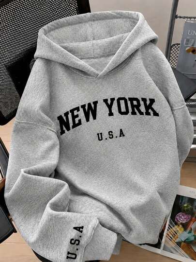 1pc Tween Girl Thermal Lined Thick Warm Sweatshirt, Young Student Clothing, Autumn/Winter Long Sleeve Top