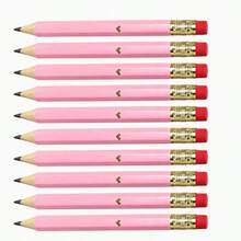5/10pcs Pink Heart Wooden Pencils With Eraser, HB Writing Pencils With Anti-Break Core, Gold Heart Embossed Decoration, Non-Slip Grip For Comfortable Writing, Suitable For Daily Writing And Drawing, Back To School Stationery Set, Office Study Party Gift, Multi-Pack Durable Writing Tool - Rectangle - View 6