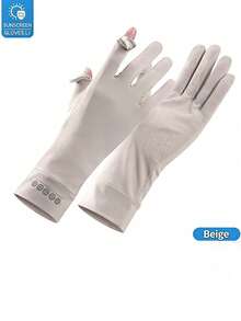 1 par de guantes de poliéster de unicolor casual con protección solar, ligeros para deportes al aire libre en verano, conducción, ciclismo, protección UV y pantalla táctil, adecuados para mujeres, viajes y ocasiones de festivales - Multicolor - Ver 6