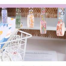1 Box 5 Rolls Transparent PET Floral Washi Tape, Low Adhesion, Easy To Reposition, Tear-Resistant, Removable/No Residue. Suitable For Journals, Planners, DIY Crafts And Gift Wrapping - Back To School Season - Sets - View 4