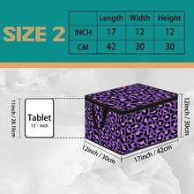 Kotak Penyimpanan Lipat dengan Tutup Resleting dan Pegangan, Kotak Penyimpanan Kain Poliester Tahan Lama Kapasitas Besar yang Ditingkatkan, 4 Kotak Organizer Motif Campuran Leopard, Motif Leopard Klasik Cokelat / Hitam & Putih / Ungu & Merah Muda / Gradien Pelangi, Wadah Penyimpanan Lipat untuk Pakaian, Perlengkapan Tidur, Mainan, Kamar Tidur, Asrama, Hadiah Dekorasi Rumah - Beraneka warna - View 17