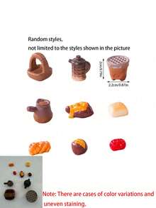 9pcs/1pc Mini Camping Food Pot Basket Bread Chestnut Miniature Decor, Realistic Tiny Resin Decoration Set, Dollhouse Kitchen Accessories, Micro Landscape Fairy Garden Decor, DIY Terrarium Small Ornaments, Home Desktop Party Holiday Seasonal Decoration - Boiled Tea - View 10