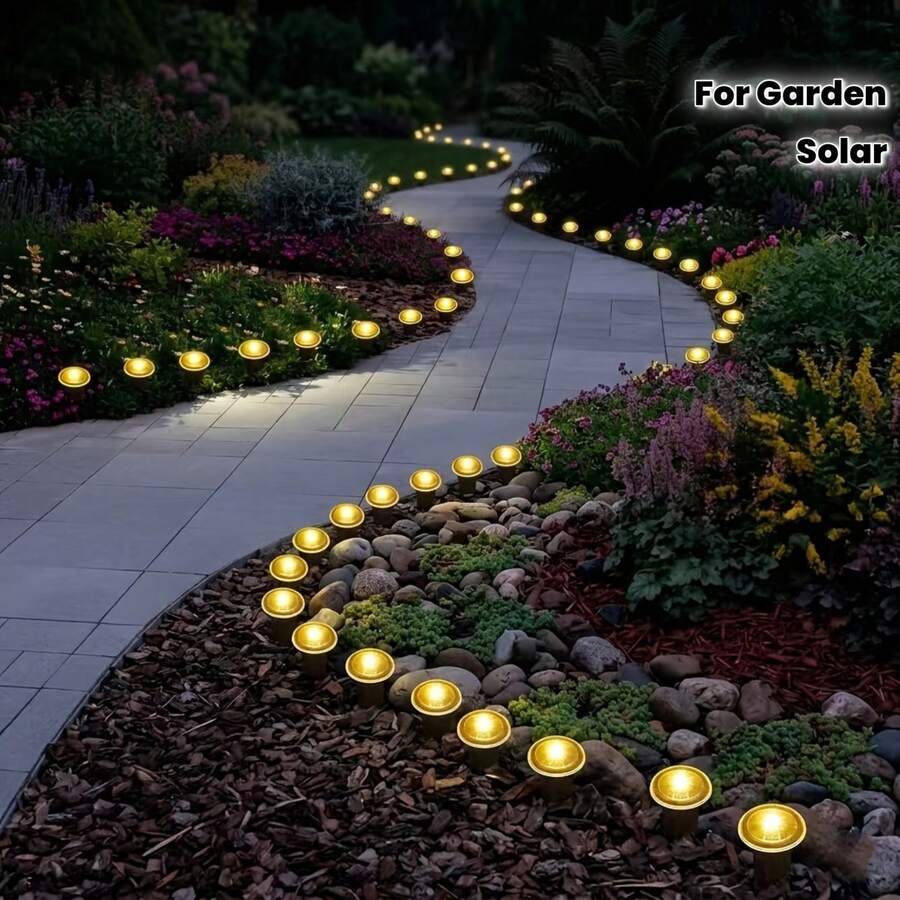 Aesthetic Embedded Solar Ground Light, Soft Warm Color LED Buried Round Disc Lamp, Weather-Resistant Yard Decoration, Suitable For Camping Sites, Garden Edges Night Atmosphere Decor