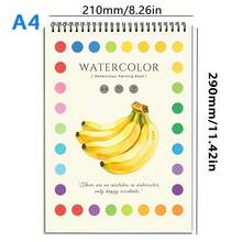 Multipurpose A4/A5 Mixed Media Watercolor Notebook, 180gsm Thick Art Paper, Colorful Fruit Illustration Cover With Various Patterns, Spiral Bound Sketch Pad, Works Great With Watercolor, Acrylic, Gouache, Ink For Diverse Hand‑Drawing Art Projects - Fruit Cover Design - View 13