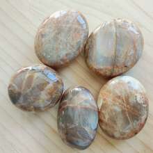 1pc Natural Crystal Orange Moonstone Hand-Held Stone, Quartz Crystal Hand-Held Stone, Glowing Stone, Home Decor, Gift Collectible, Natural Stone May Contain Some Cracks And Small Chips, Random Shipment - Multicolor - View 8