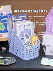 1 Set Multi-Function Storage Box + Pen Holder, Suitable For Students And Office Use Desktop Organizer, Portable And Easy To Carry, Applicable For Daily Office Supplies, Office Storage Items, Storage Basket, Desktop Accessories, Back To School Season - Sets - View 5