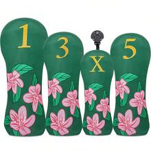 1PC Exquisite Golf Hybrid Headcover With Floral Embroidery. Made Of PU Material, It Shields Golf Club Head Against Scratches And Dust, Practical Accessory For Daily Golf Use. - Multicolor - View 1