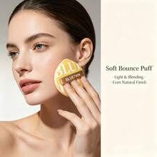 BLUETHIN 2pcs Large Dry & Wet Dual-Use Makeup Powder Puff, Soft & Skin-Friendly, Even Powder Application, Portable Travel-Friendly, Suitable For Various Makeup Looks, Super Adherent, Foundation Powder Puff Dry Makeup Tool - Multicolor - View 1