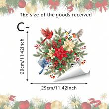 1/3pcs Christmas Flower Toilet Cover Sticker, Featuring A Cardinal Pine Design, Vinyl Removable Self-Adhesive Paper, Suitable For Decoration Of Toilet Covers, Storage Cabinets And Washbasins In Bathrooms - Multicolor - View 15