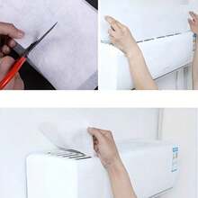 10/20/30pcs Universal Home Air Conditioner Air Purification Filter, Can Intercept Dust, Hair And Floating Particles, Can Be Freely Cut - White - View 3