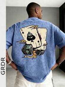 GRDR Men's Fashion Loose Fit Short Sleeve T-Shirt | Exquisite Design | Summer Essential | Easy To Match | Showcase Your Style - Baby Blue - View 3