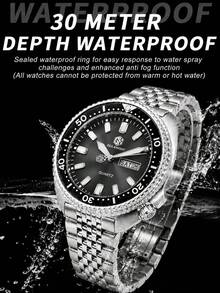 SEA KNIGHT Fashion Brand Men's Business Quartz Watch, New Rotating Bezel, Luminous, Date & Day Display, Waterproof, Men's Watch Gift - one-size - View 5