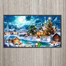1PC DIY 5D Diamond Painting Kit Christmas Theme Pattern - Round Full Drill Art Mosaic Craft, Home Wall Decor, Unframed - No Frame - View 3