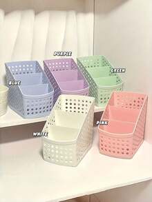 1 Set Multi-Function Storage Box + Pen Holder, Suitable For Students And Office Use Desktop Organizer, Portable And Easy To Carry, Applicable For Daily Office Supplies, Office Storage Items, Storage Basket, Desktop Accessories, Back To School Season - Sets - View 2