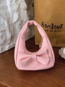 Sweet Bow Mini Handbag, Zipper Closure Cute PU Small Bag, Versatile Casual Lipstick Coin Purse, Suitable For Daily Use - A - View 14