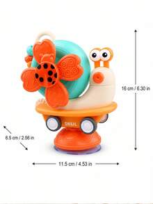 Windmill Snail Spinning Toy, Educational Chewable Suction Cup Rattle Soothing Toy For 0-3.5 Years Old Baby High Chair - Multicolor - View 14