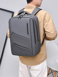 1pc Large Capacity Multifunctional Business Backpack With Luggage Strap And Multiple Compartment Storage, Suitable For Business And Commuting - Multicolor - View 9