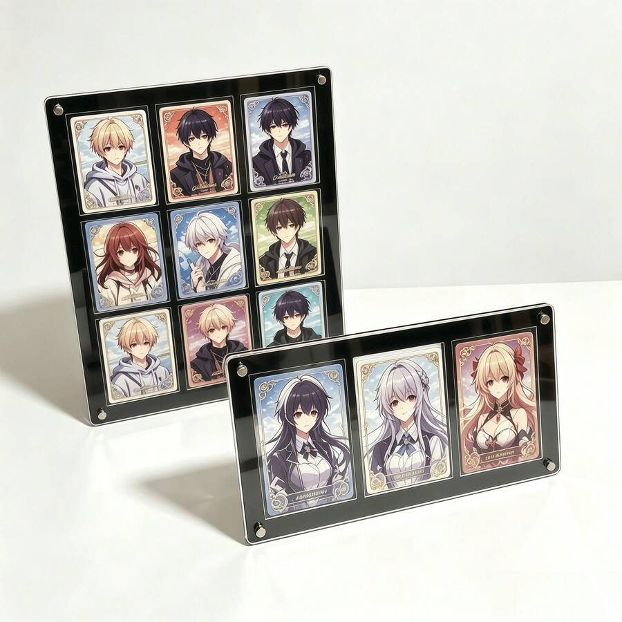 Black Acrylic Card Display Stand, Anime Collection Cards, Celebrity Photos, Personal Portrait Photo Frame, Desktop Display Frame, Card Area Size 6.4*8.9cm