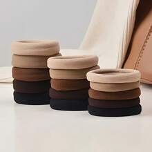 100pcs/Pack - Neutral Brown Seamless Hair Ties Set, Soft High Elasticity Non-Damaging Hair Bands, Non-Slip Ponytail Hair Ties, Suitable For Women's Daily Wear Hair Accessories - Hair Tie - View 6