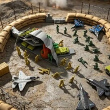 Boys Educational Military Toy Press-To-Launch Missile Military Vehicle Army Mountain Cave Launch Base Role Play Interactive Toy Children's Birthday Gift - Green - View 5
