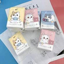144pcs/72pcs/24pcs/8pcs Colorful Cat Print Natural Woodpulp Handkerchief Tissues, Suitable For Daily Life Cleaning,Kitchen,Bathroom,Home,Household Supplies - Tissue - View 6