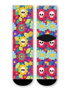 Cool 360° Printed Men's Socks - Streetwear Socks,Skeleton Flower,Butterfly Mushroom,Colorful,Funny Socks, Fit Daily, Holiday & Party Occasions - Multicolor - View 5