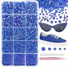 12000pcs Clear AB Rhinestones For Dazzling Kits, Dazzling Resin Gems 2/3/4/5/6mm For Handmade, Flat Back Rhinestones For Craft DIY Glassware - Multicolor - View 30