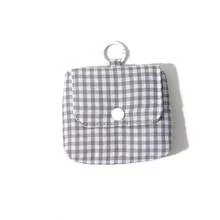 1pc Simple And Portable Fabric Checkered Zero Wallet Earphone Coin Storage Bag Candy Series Mini Aunt Towel Small Bag Sanitary Towel Storage Bag - Multicolor - View 7