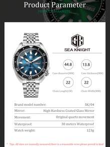 SEA KNIGHT Men's Luxury Business Quartz Watch, New Rotating Bezel, Luminous, Date & Day Display, Waterproof, Men's Watch Gift - One Size Fits All - View 7